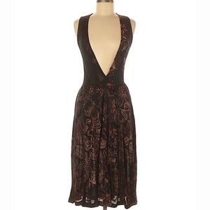 Gregory Parkinson Anthro Deep V Midi Length Dress